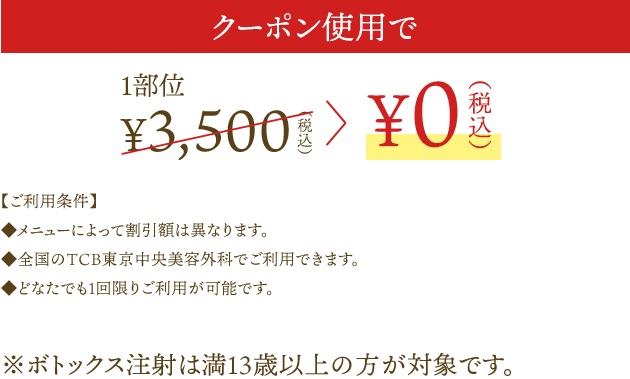 クーポン使用時の料金