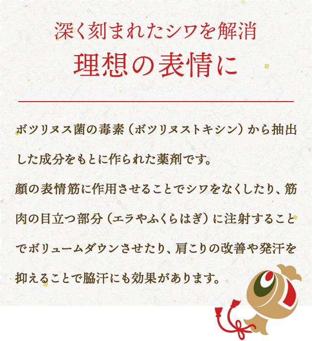 深く刻まれたシワを解消 理想の表情に