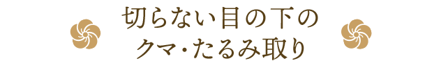 切らない目の下のクマ・たるみ取り