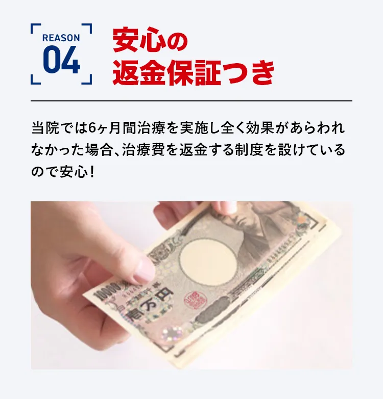安心の返金保証つき