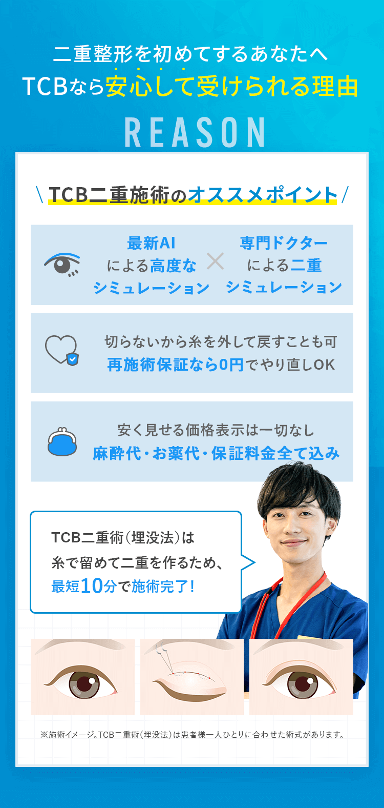 二重整形を初めてするあなたへ TCBなら安心して受けられる理由
