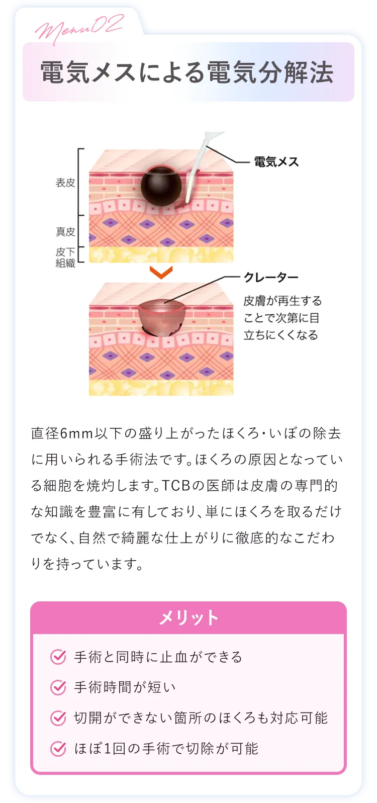 電気メスによる電気分解法