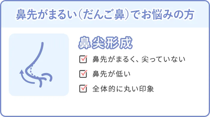 鼻先が丸いだんご鼻でお悩みの方