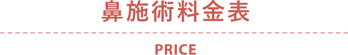 鼻施術料金表