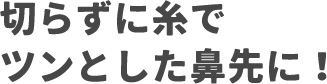 切らずに糸でツンとした鼻先に！