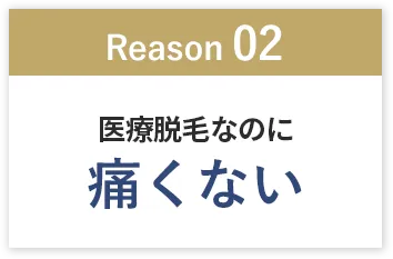 「Reason02」医療脱毛なのに痛くない