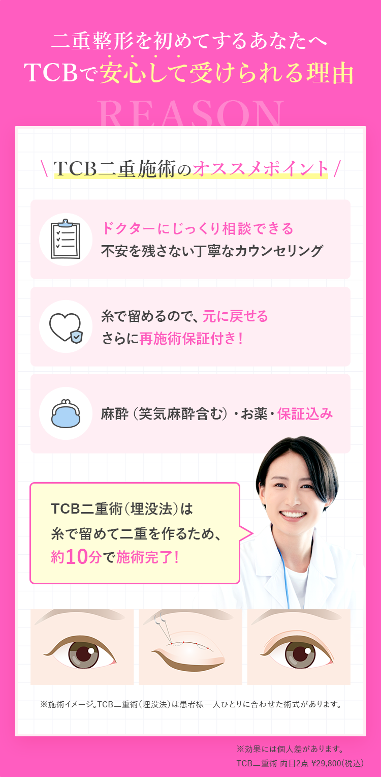 二重整形を初めてするあなたへ TCBなら安心して受けられる理由