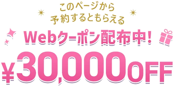 Webクーポン配布中!¥30,000OFF