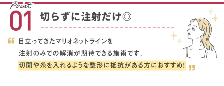 切らずに注射だけ◎