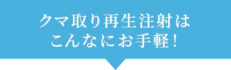 クマ取り再生注射はこんなにお手軽！