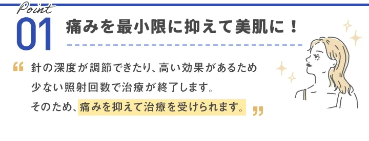 痛みを最小限に抑えて美肌に！