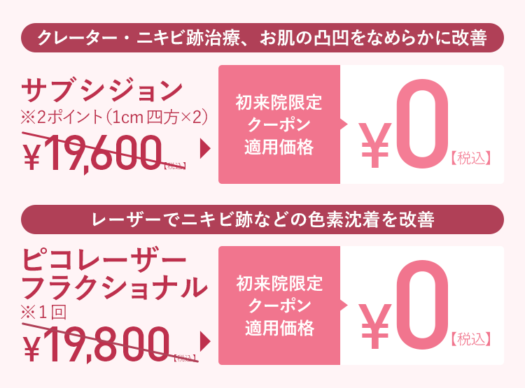 サブシジョン 初来院限定クーポン適用価格