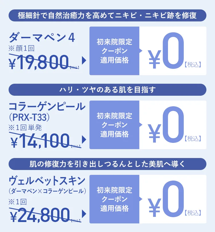 初来院限定クーポン適用価格
