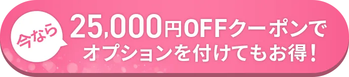 今なら25,000円OFFクーポンでオプションを付けてもお得！