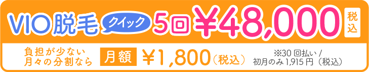 VIO脱毛クイック5回48,000円