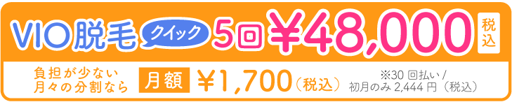 VIO脱毛クイック5回48,000円