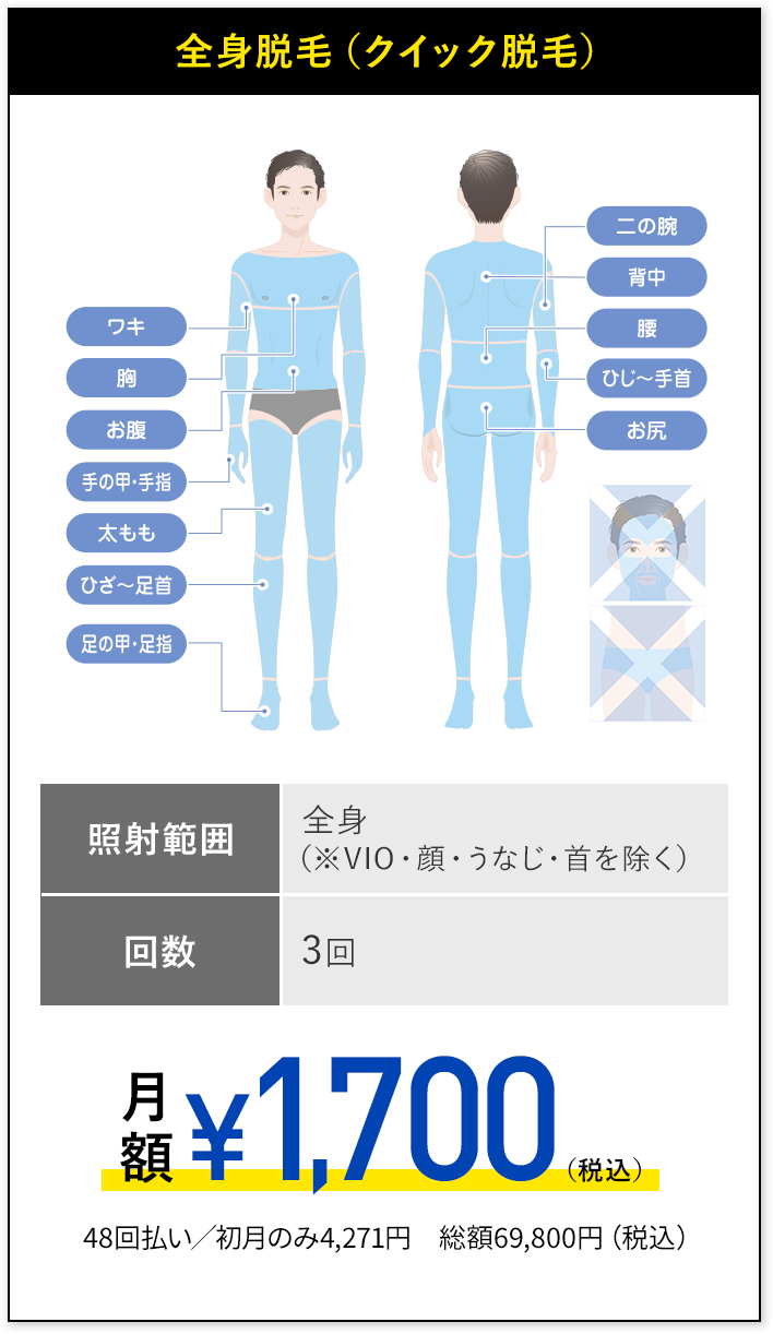 全身脱毛(クイック脱毛)