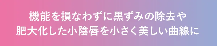 機能を損なわずに肥大した小陰唇を小さく美しい曲線に